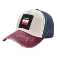 thumbnail image 1 of Polska Polish Flag Distressed Baseball Cap Dad Hats for Men Women Vintage Trucker Hat Low Profile Ball Caps, 1 of 7
