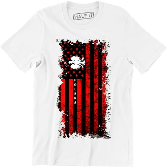 Polska USA Polish American Flag for Men T-Shirt