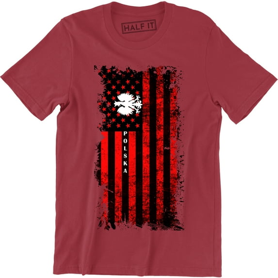 Polska USA Polish American Flag for Men T-Shirt