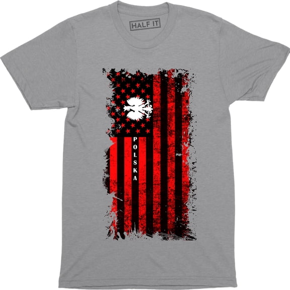 Polska USA Polish American Flag for Men T-Shirt