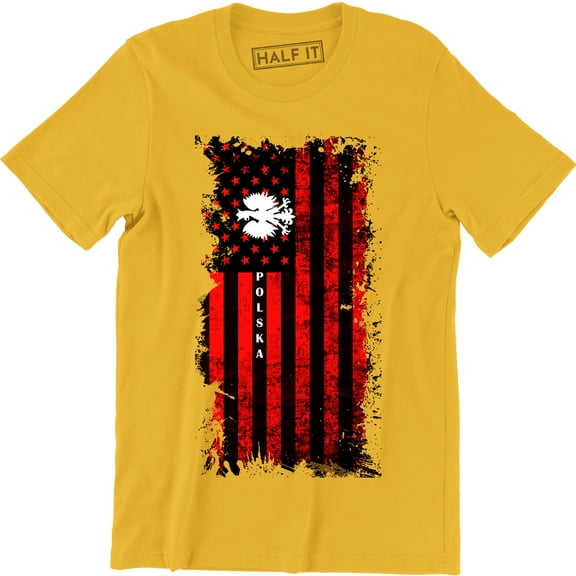 Polska USA Polish American Flag for Men T-Shirt
