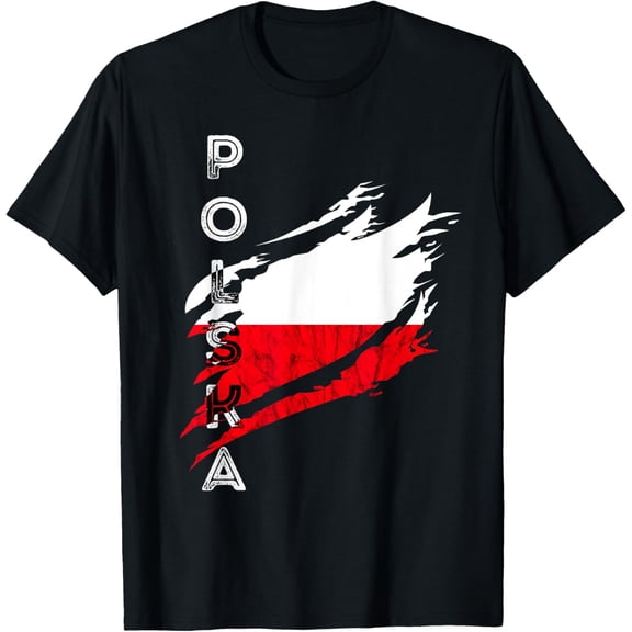 Polska Vintage Flag Poland Flag Polish Pride Polish Roots T-Shirt