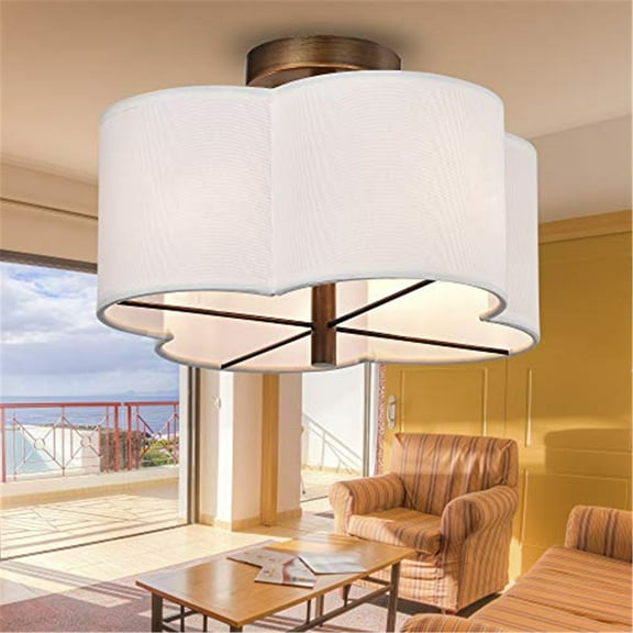 Polst Antique Copper 4-Light Clover Semi-Flush Ceiling Lamp