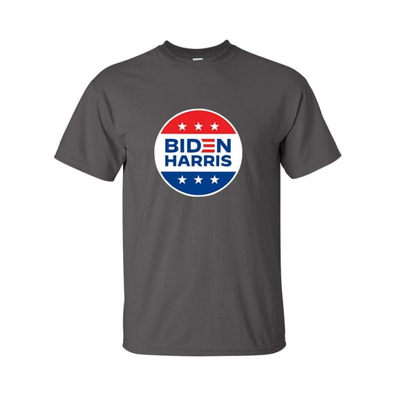Poltiical Biden Harris 2020 Red, White, and Blue Circle Logo Short Sleeve T-shirt-Charcoal-5xl