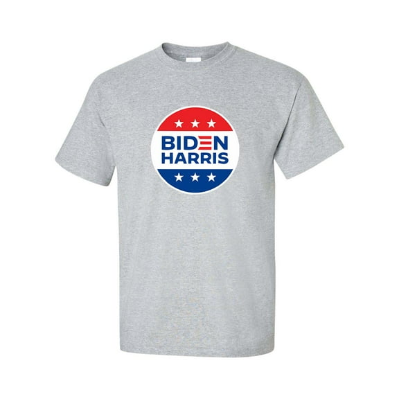 Poltiical Biden Harris 2020 Red, White, and Blue Circle Logo Short Sleeve T-shirt-Sport Grey-4xl