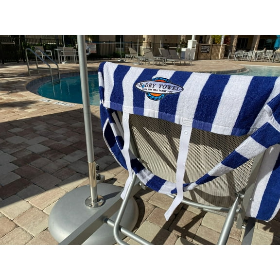 Polu Blue Cabana Stripe Pool/Beach Towel