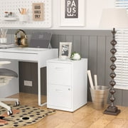 Polup File Cabinet, Freestanding Storage Organizer, Metal 2-Drawer, Letter Size, White