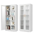 thumbnail image 1 of Polup 71'' H White Modern Metal Display Cabinet with Glass Doors and Shelves China Cabinet, 1 of 8