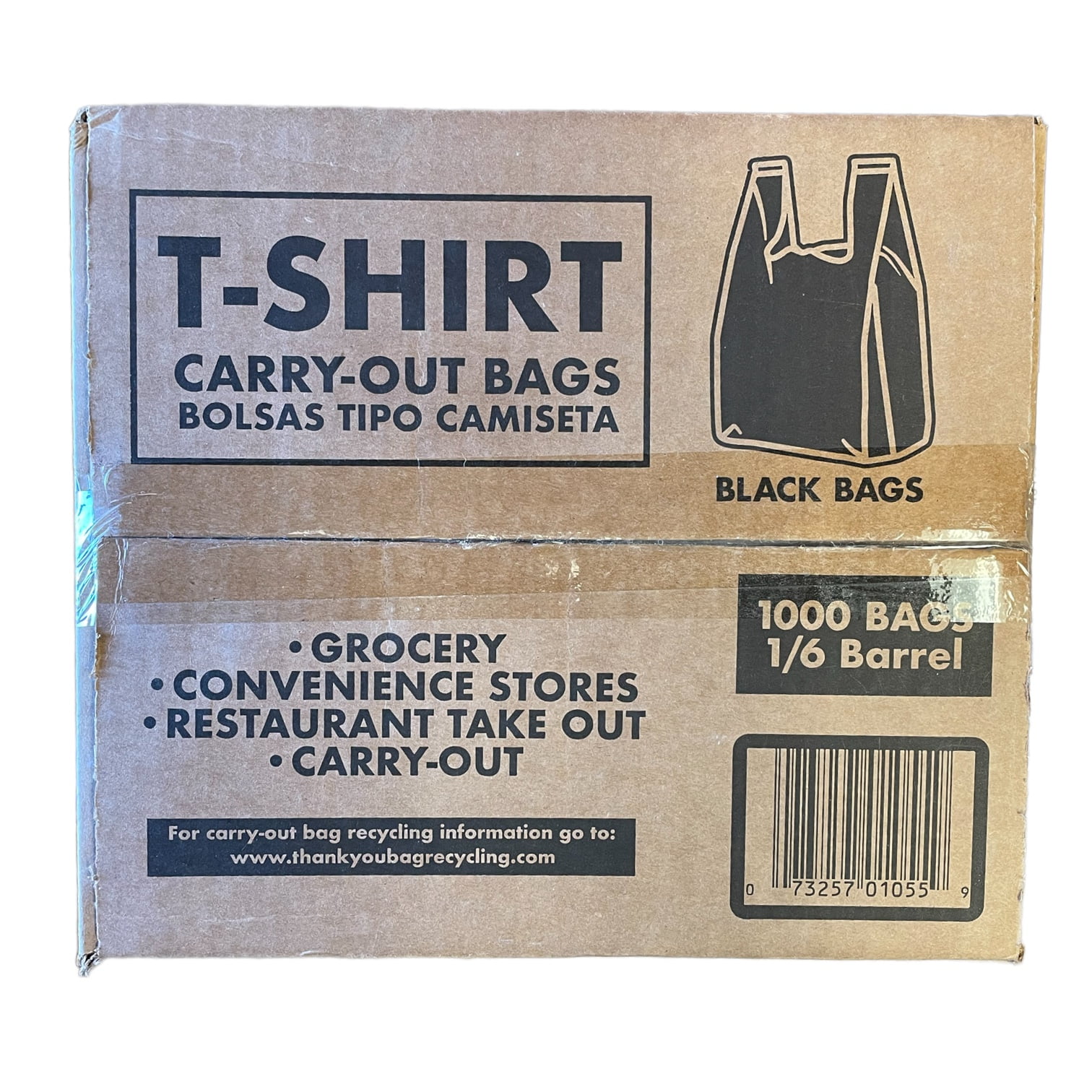100-1000 Pc Small T-Shirt Bag Black Plastic Carry Out for Shopping 15
