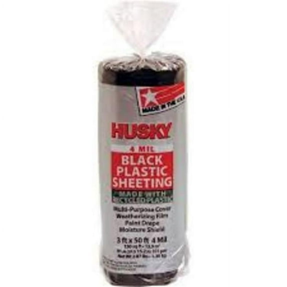 Poly America 170035000 8 x 50 in. 4 mil Black Plastic Sheet