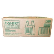 Poly America 2,000 Count, Small T-Shirt Carry-Out Plastic Bags, 7 x 5 x 15