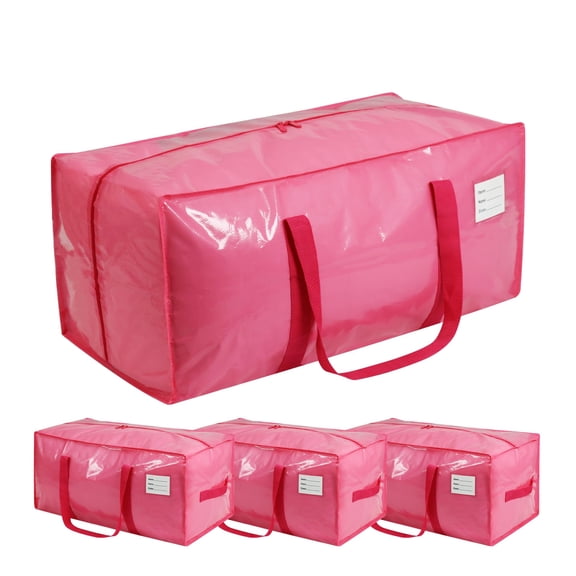Poly Bags Jelly Pink 4 Pcs Moving Storage Totes