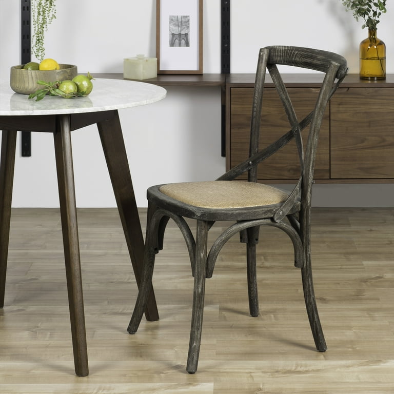 Poly Bark Cafton Crossback Chair in Ash Set of 2 Walmart