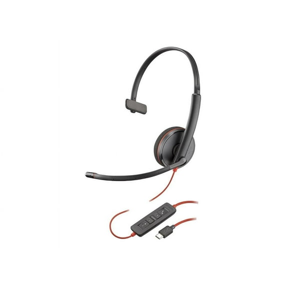 Poly Blackwire 3210 Monaural Headset +USB-C/A Adapter TAA
