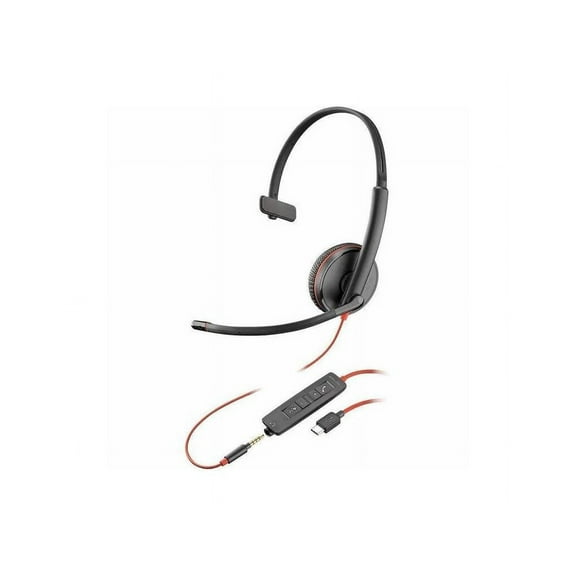 Poly Blackwire 3215 Monaural USBC Headset + 3.5mm Plug + USB-C/A Adapter 8X227AA