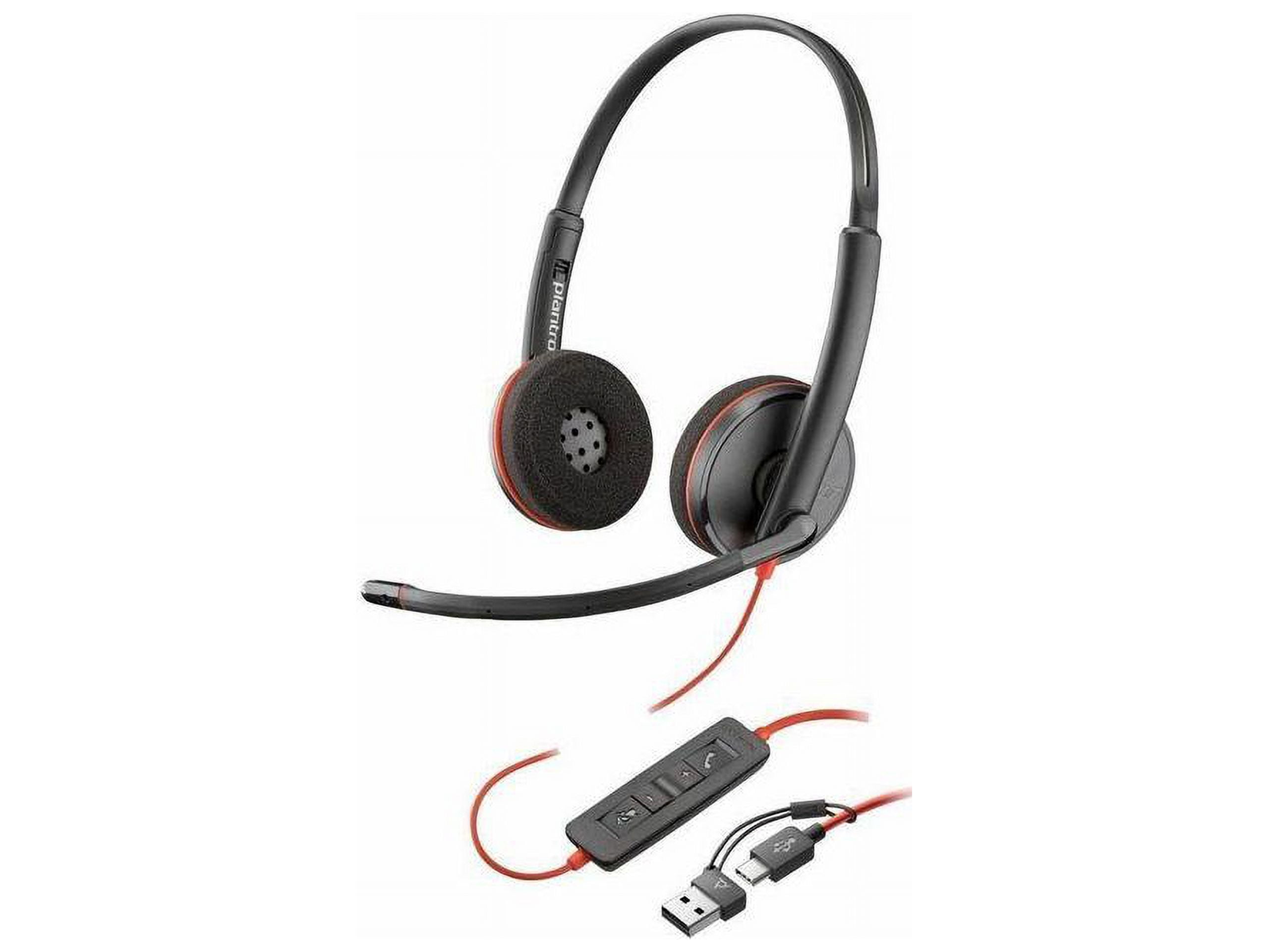 Poly Blackwire 3220 Stereo USB-C Headset +USB-C/A Adapter - Stereo - USB Type C, Mini-phone (3.5mm) - Wired - 32 Ohm - 20 Hz to 20 kHz - On-ear, Over-the-head - Binaural - Supra-aural - 5.20 ft Cab...