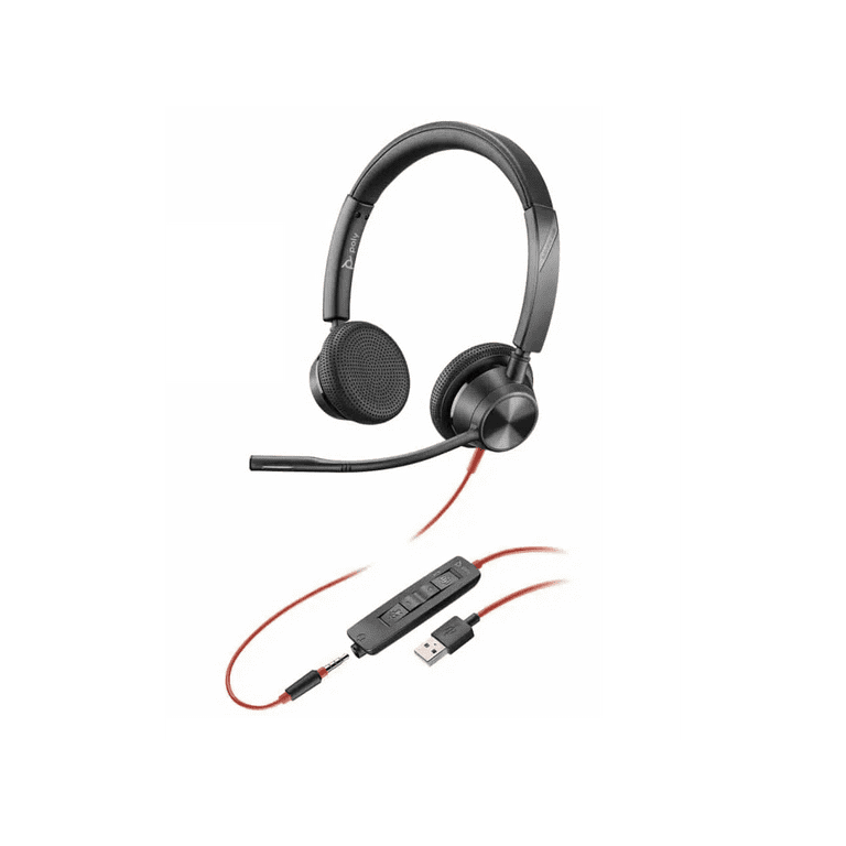 Poly EncorePro HW520 Binaural Headset - Stereo - Mini-phone (3.5mm) - Wired - 20 Hz - 16 kHz - On-ear - Binaural - Ear-cup - 2.58 ft Cable - Omni-directional, Noise Cancelling Microphone - Black