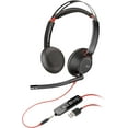 thumbnail image 1 of Pre-Owned Poly Blackwire 5220 Wired Headset (Plantronics) - Flexible Noise-Canceling Boom Mic - Ergonomic Design - Connect to PC/Mac, Mobile via USB-C, USB-A, or 3.5 mm - Works w/Teams, Zoom, 1 of 1