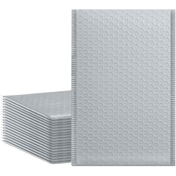 Poly Bubble Mailer Envelopes - Shipping Supplies Packaging Materials - Small Self Sealing Padded Envelopes Grey - Size #0000 4" x 6" (25)