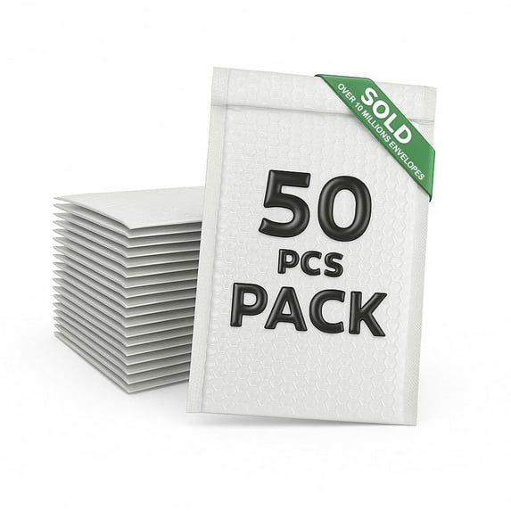 Poly Bubble Mailers, 6 x 10 inches, Self-Seal Padded Envelopes, 50 Pack