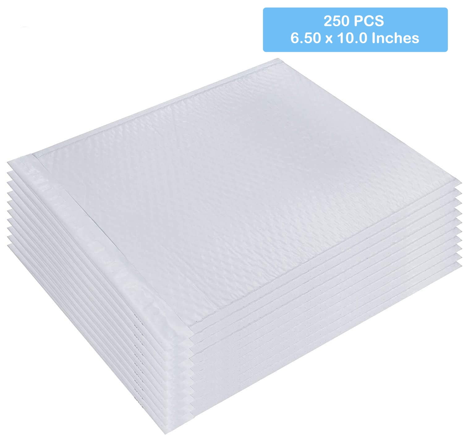 Poly Bubble Mailers Padded Lined Envelopes Light Weight Shipping Bags Self Sealing 6.5" x 10" Inch White 250 Pieces