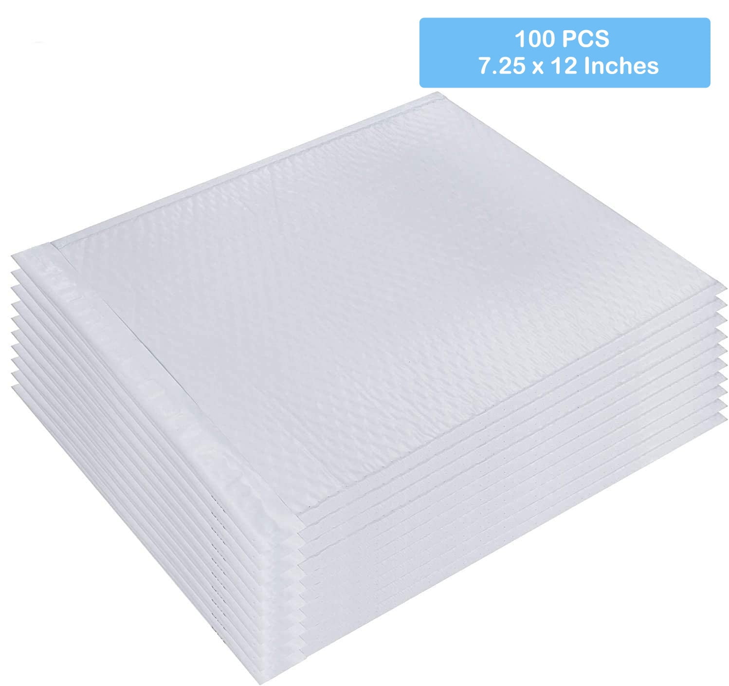 Poly Bubble Mailers Padded Lined Envelopes Light Weight Shipping Bags Self Sealing 7.25 x 12 Inch White 100 Pieces