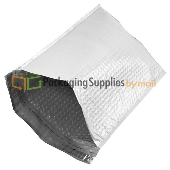 SSBM Bubble Poly Mailers, 8.5x12 Inch, 100 Pack, Padded Shipping Envelope Mailers, White/Grey, Self Seal and Peel Strip