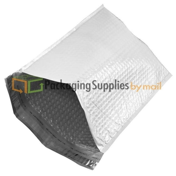 SSBM Bubble Poly Mailers, 8.5x12 Inch, 100 Pack, Padded Shipping Envelope Mailers, White/Grey, Self Seal and Peel Strip
