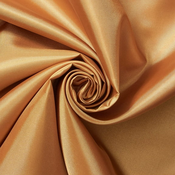 Poly China Silk Lining Fabric 58/60 Inch Lightweight Polyester Habutai By The Yard For Sewing Apparel, Accessories, & More - Antique Gold (5 Yards)