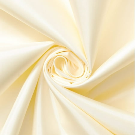Poly China Silk Lining Fabric 58/60 Inch Lightweight Polyester Habutai By The Yard For Sewing Apparel, Accessories, & More - Beige (5 Yards)