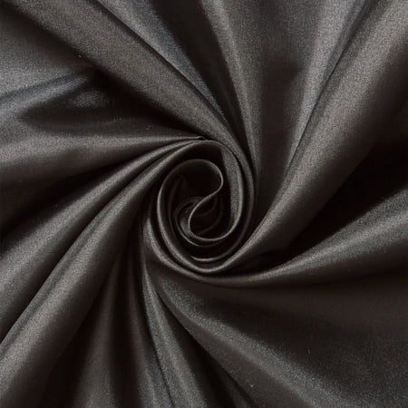 Poly China Silk Lining Fabric 58/60 Inch Lightweight Polyester Habutai By The Yard For Sewing Apparel, Accessories, & More - Black (5 Yards)