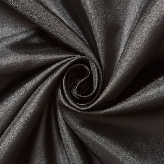 Poly China Silk Lining Fabric 58/60 Inch Lightweight Polyester Habutai By The Yard For Sewing Apparel, Accessories, & More - Black (5 Yards)