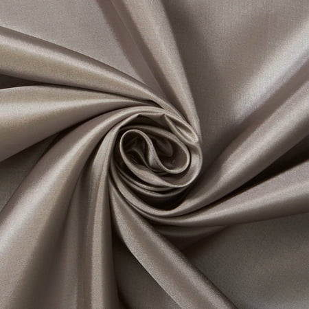 Poly China Silk Lining Fabric 58/60 Inch Lightweight Polyester Habutai By The Yard For Sewing Apparel, Accessories, & More - Grey (5 Yards)