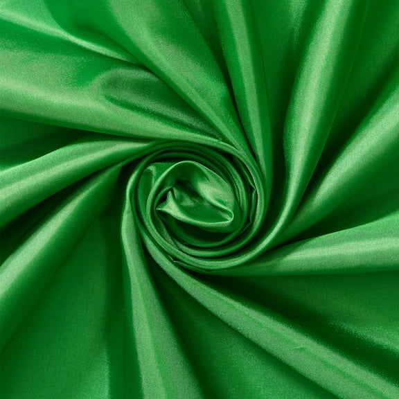 Poly China Silk Lining Fabric 58/60 Inch Lightweight Polyester Habutai By The Yard For Sewing Apparel, Accessories, & More - Kelly Green (5 Yards)