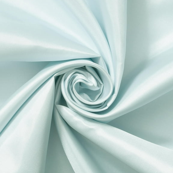 Poly China Silk Lining Fabric 58/60 Inch Lightweight Polyester Habutai By The Yard For Sewing Apparel, Accessories, & More - Light Blue (10 Yards)