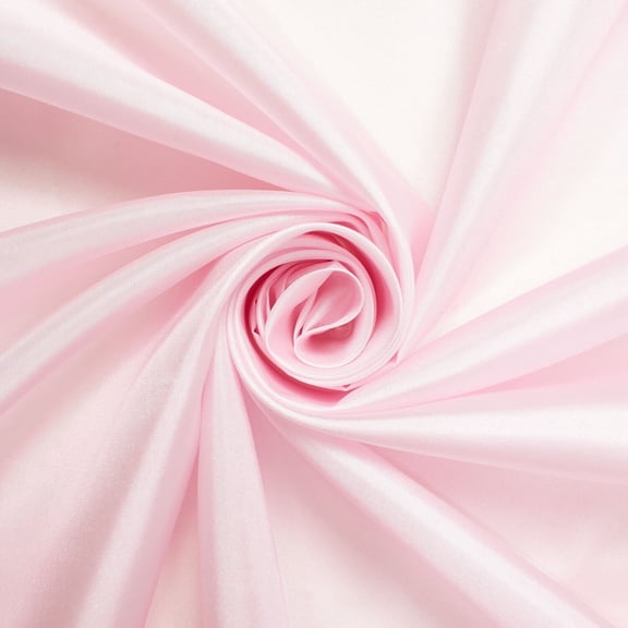 Poly China Silk Lining Fabric 58/60 Inch Lightweight Polyester Habutai By The Yard For Sewing Apparel, Accessories, & More - Light Pink (5 Yards)