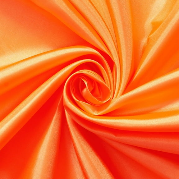 Poly China Silk Lining Fabric 58/60 Inch Lightweight Polyester Habutai By The Yard For Sewing Apparel, Accessories, & More - Orange (10 Yards)