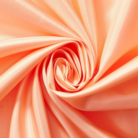 Poly China Silk Lining Fabric 58/60 Inch Lightweight Polyester Habutai By The Yard For Sewing Apparel, Accessories, & More - Peach (10 Yards)