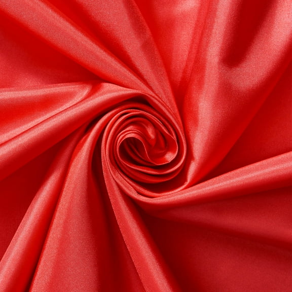 Poly China Silk Lining Fabric 58/60 Inch Lightweight Polyester Habutai By The Yard For Sewing Apparel, Accessories, & More - Red (5 Yards)