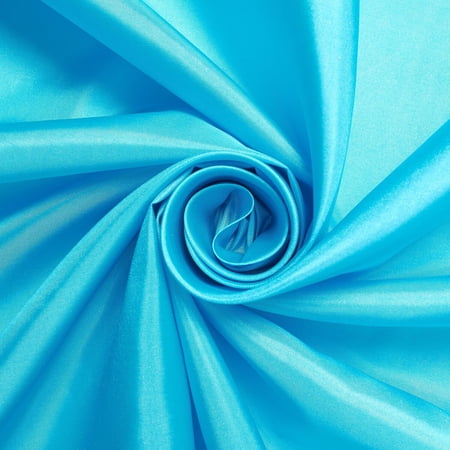 Poly China Silk Lining Fabric 58/60 Inch Lightweight Polyester Habutai By The Yard For Sewing Apparel, Accessories, & More - Turquoise (5 Yards)