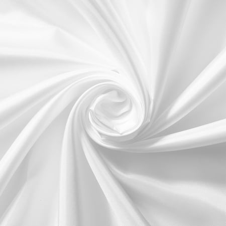 Poly China Silk Lining Fabric 58/60 Inch Lightweight Polyester Habutai By The Yard For Sewing Apparel, Accessories, & More - White (10 Yards)