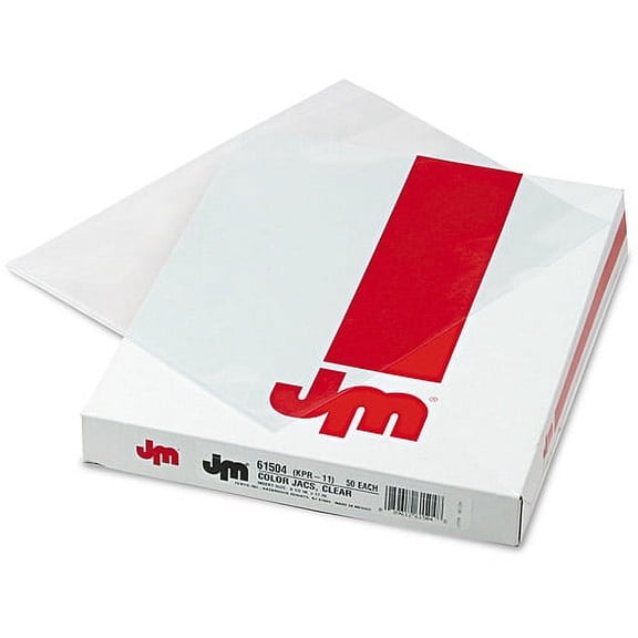 Poly Color Transparent File Jackets, Letter Size, Clear, 50/box | Bundle of 5 Boxes