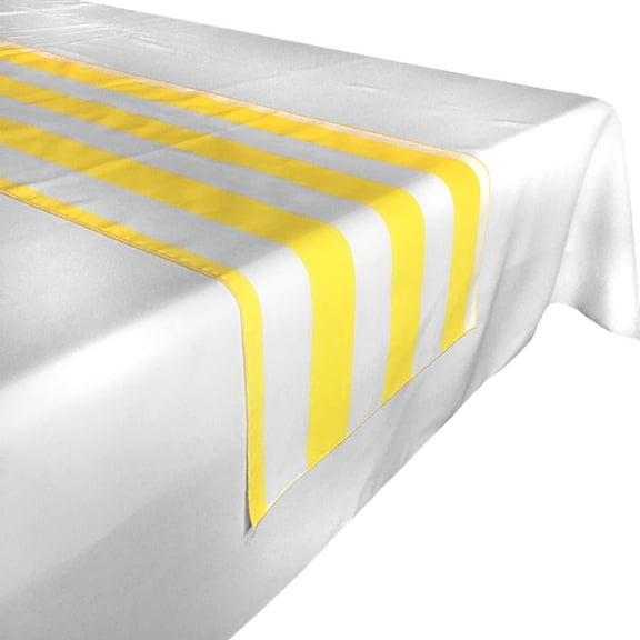 Poly Cotton 2 Inch Striped Table Runner For Wedding/Bridal Shower Birthdays/Baby Shower Home Decor and Special Events