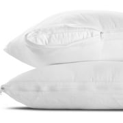 Poly-Cotton Zippered Pillow Cover - King Size Pillow Protector - Protects from Dirt, Dust, and Debris - 2 Pack