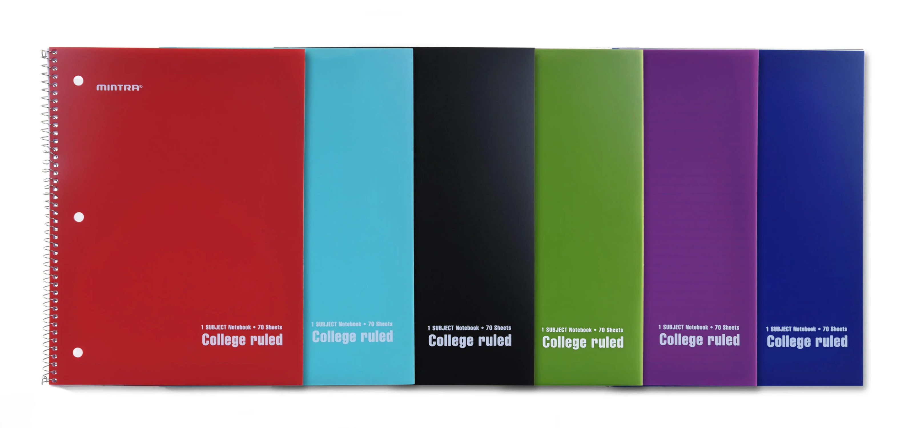 Poly Cover Spiral Notebook (70 Count, 6 Pack)