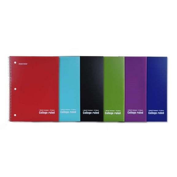 Poly Cover Spiral Notebook (70 Count, 6 Pack)