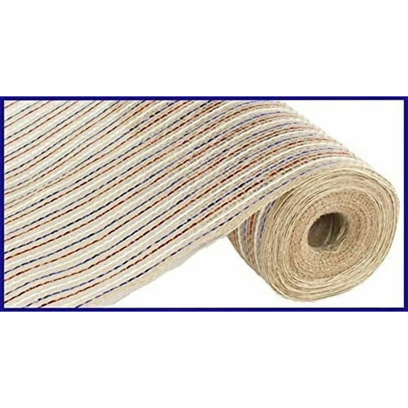 Poly Deco Mesh, Red White Blue - 10 inches X 10 Yard