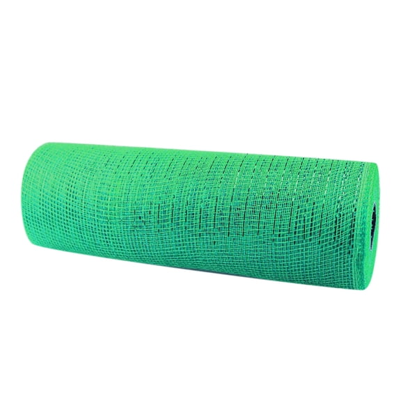 Poly Deco Mesh Ribbon with Metallic Foil 10 Inch x 30 Feet Christmas Green Roll for Holiday Wreaths Swags Bows Garland Christmas Tree Decoration Craft Mesh