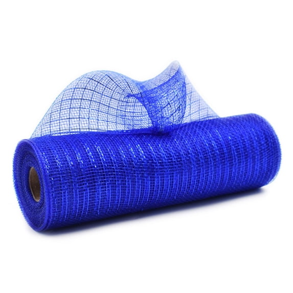 Poly Deco Mesh Wrap Metallic Stripes For Garland Crafting Baskets Wrapping Wedding And Easter Halloween Decorating 21 Inch X 10 Yards/ Royal blue 50-pack imitation paper mesh