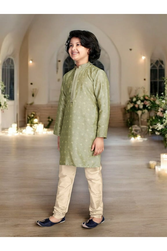 Poly Digital Print Work Traditional Kurta Pajama Set for Boys, Cultural Wear